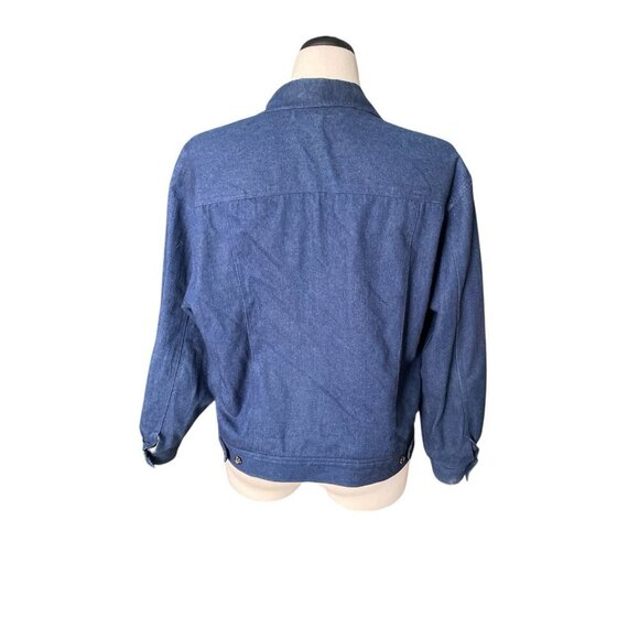 Vintage Tanner Country Denim Jacket Medium With Plaid Lining & Button Front - Picture 3 of 12